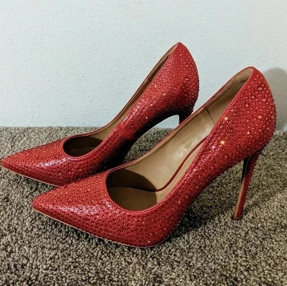 Elizabeth Tang Pumps Pointed Toe High Heel Glitter Rhinestone‎ Pink Sz. 10 NEW - Picture 3 of 10